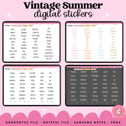 Vintage Summer Stickers