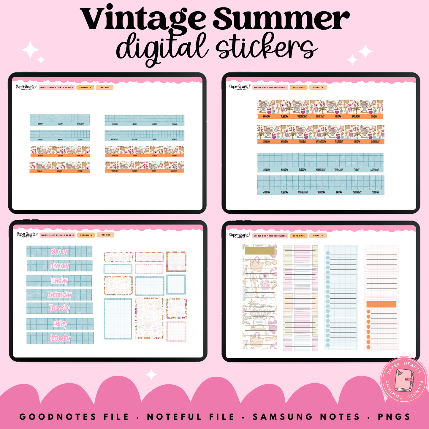 Vintage Summer Stickers