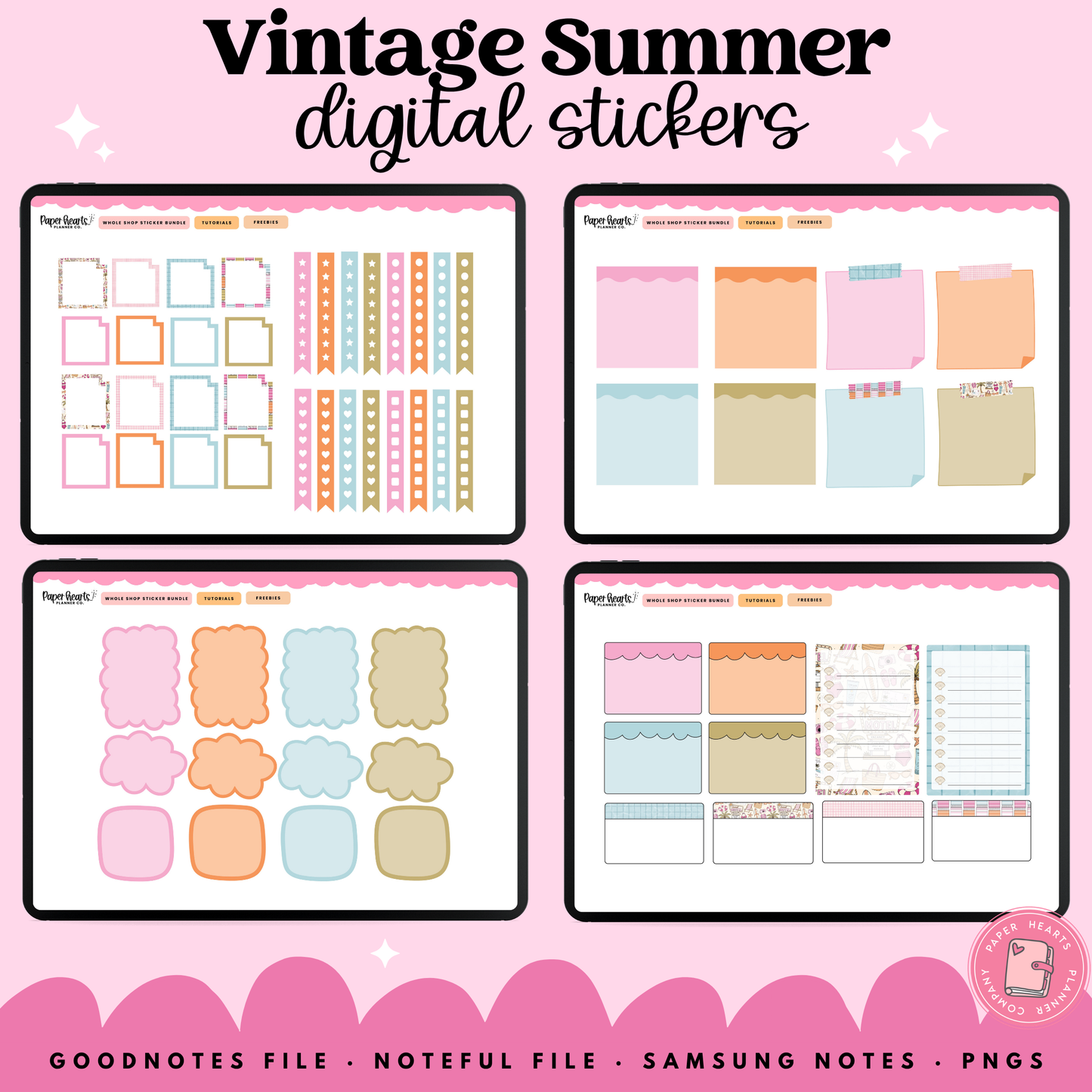 Vintage Summer Stickers