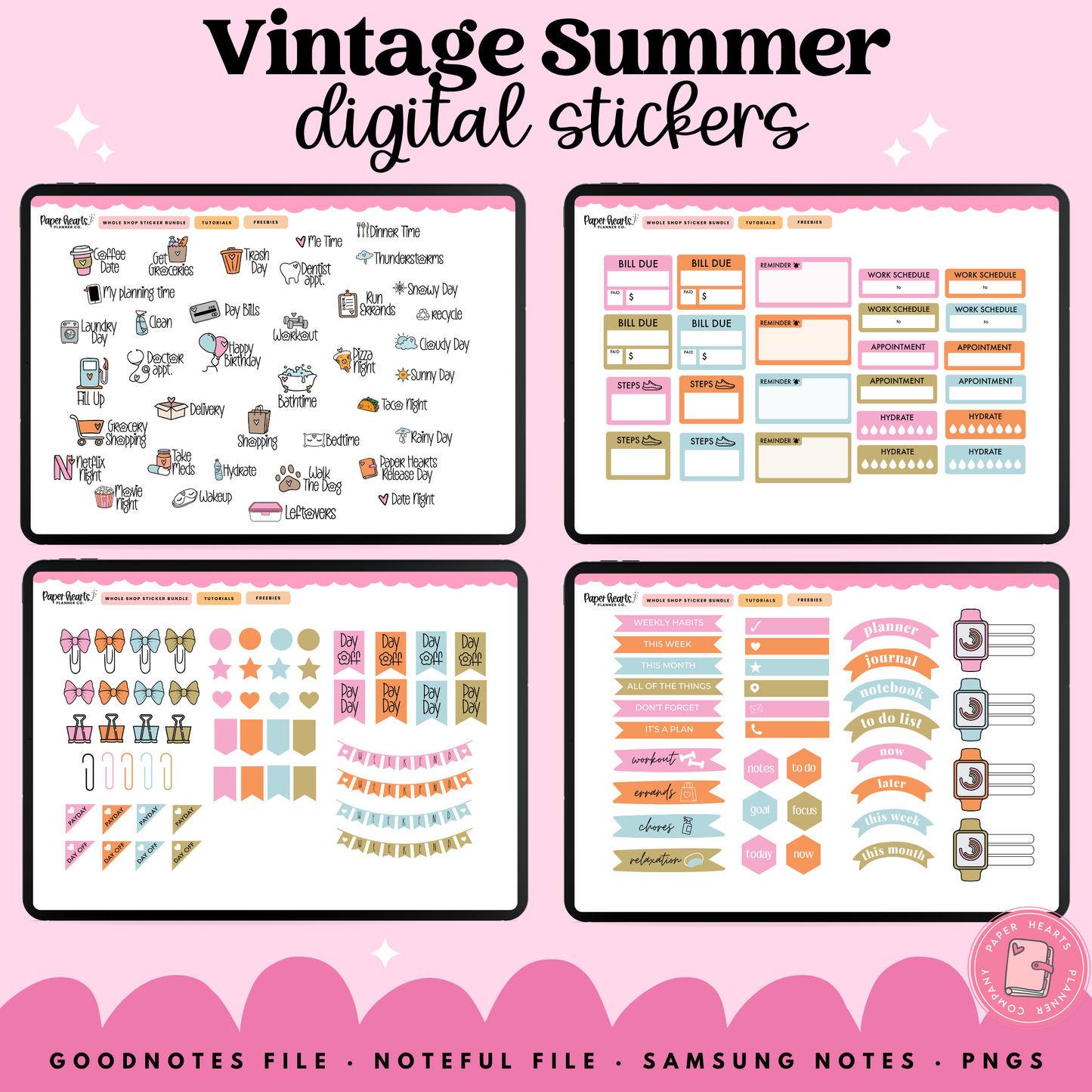 Vintage Summer Stickers