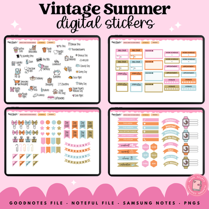 Vintage Summer Stickers