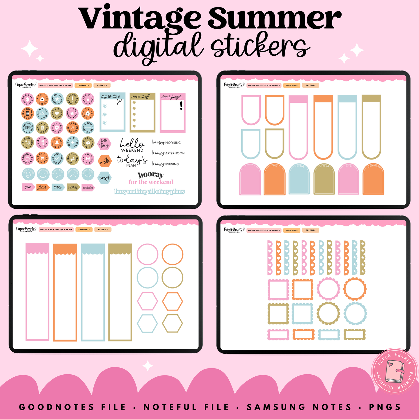Vintage Summer Stickers
