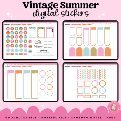Vintage Summer Stickers