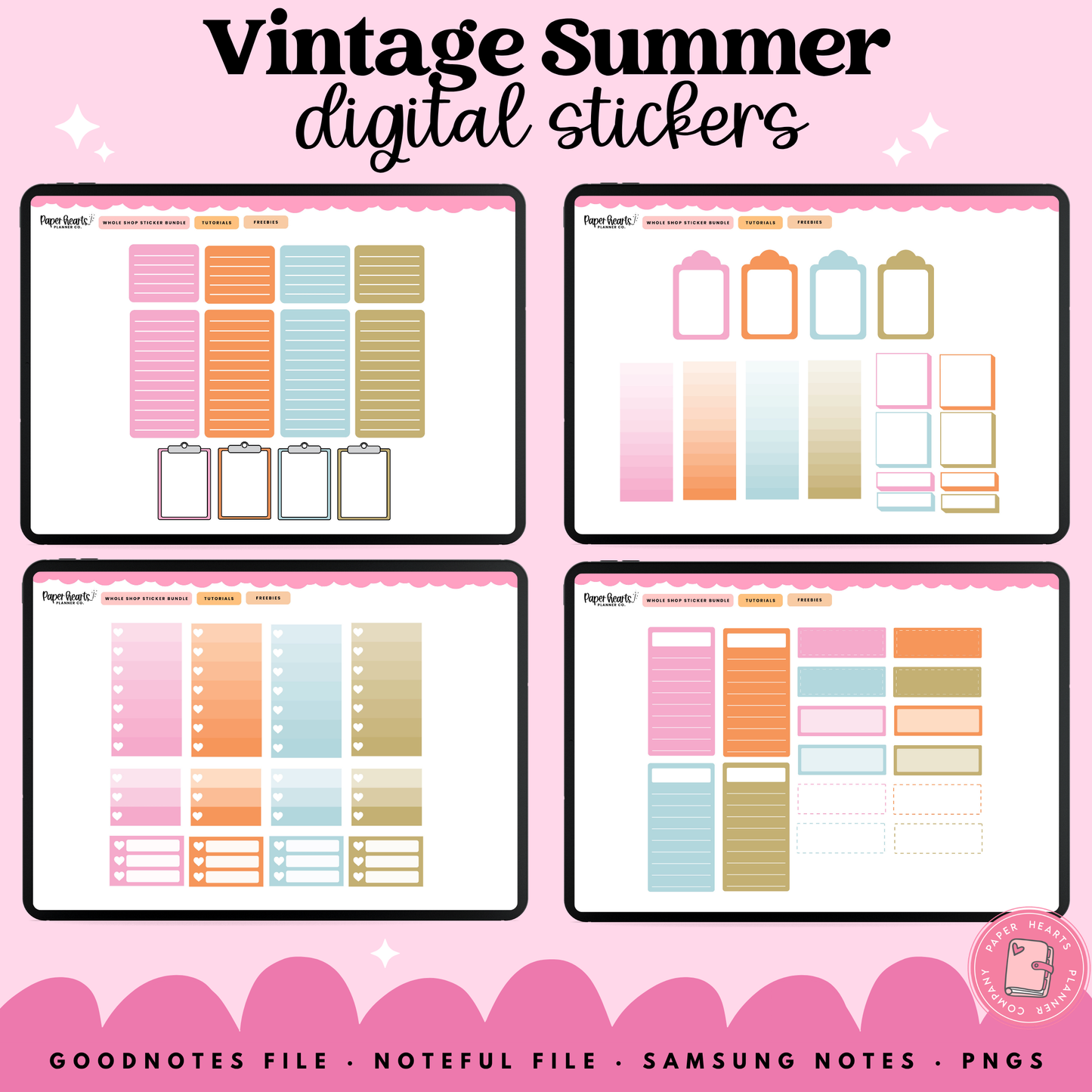 Vintage Summer Stickers