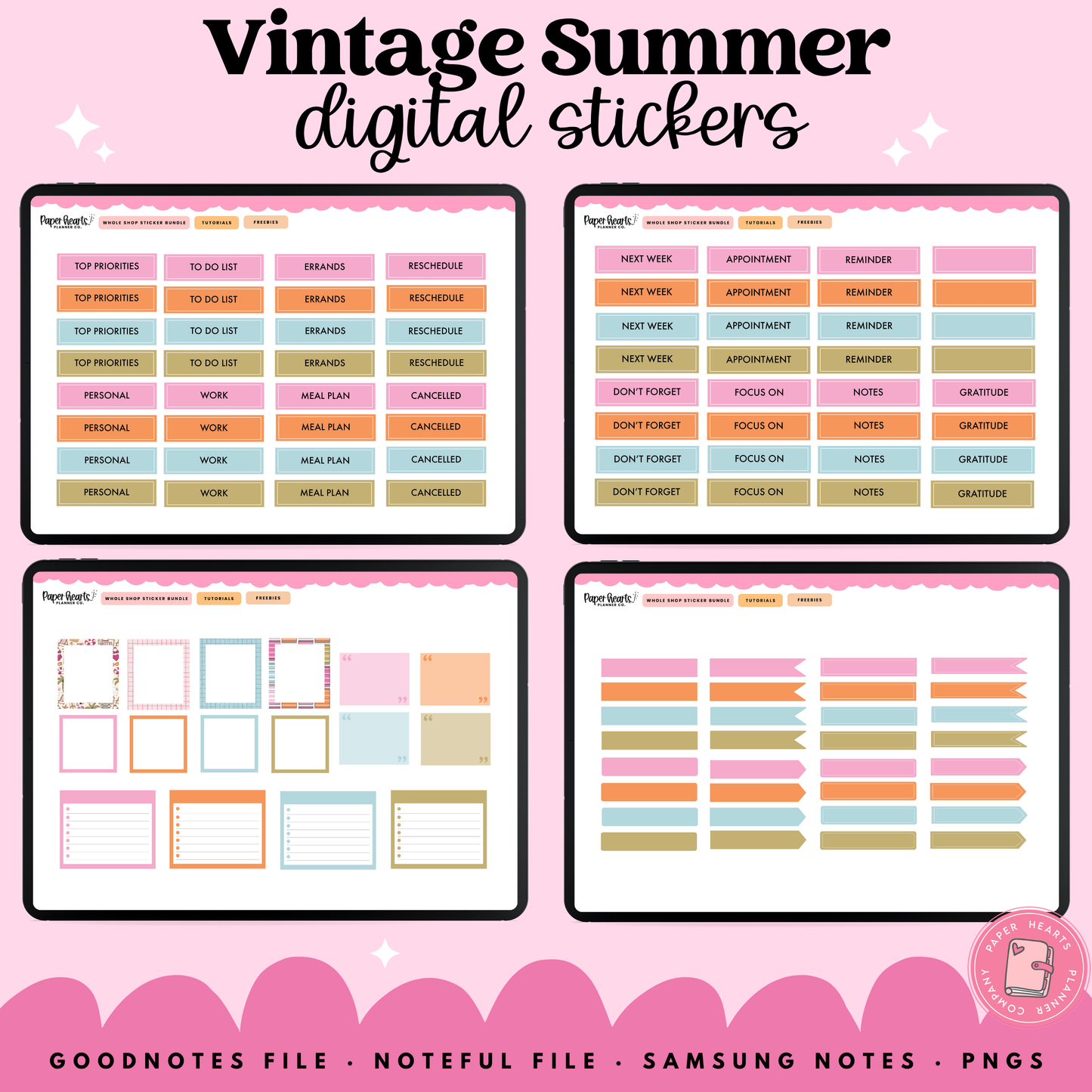 Vintage Summer Stickers