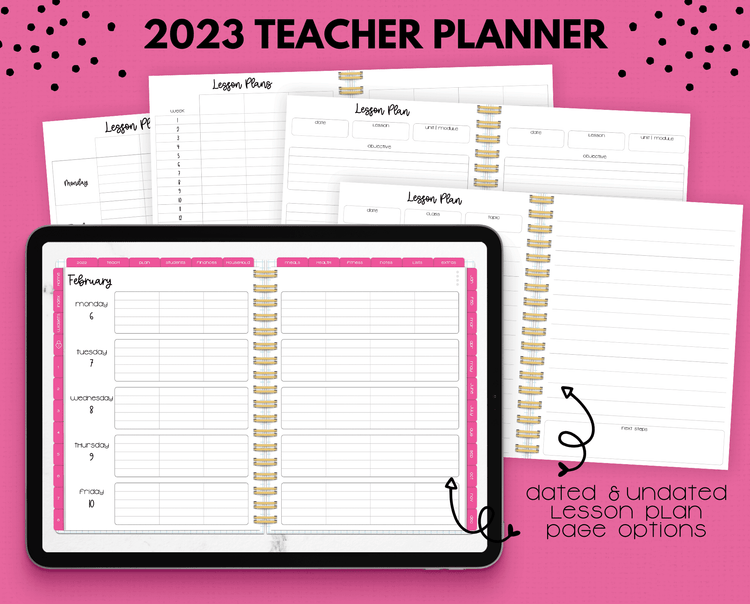 2023 Rainbow Polkadots Teacher Planner