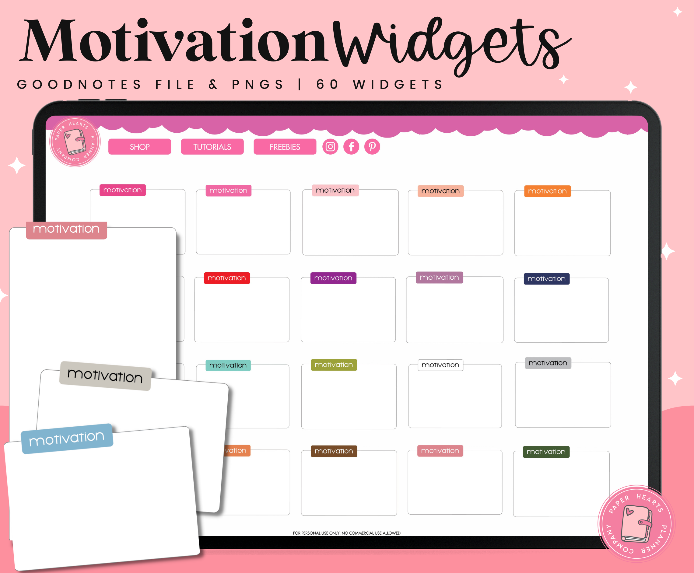 Motivation Planner Layout Motivation Widgets – Paper Hearts Planner Co.