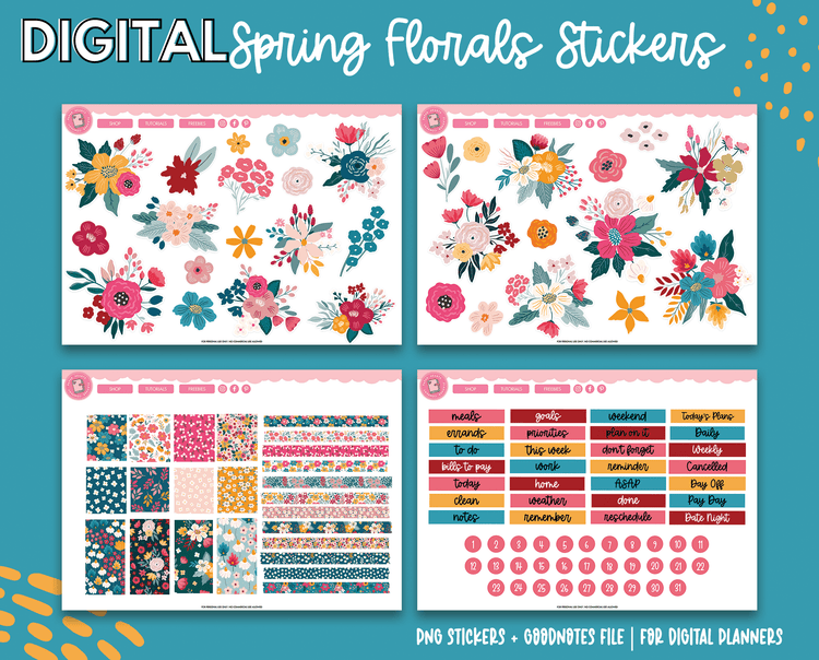 Spring Florals Digital Stickers