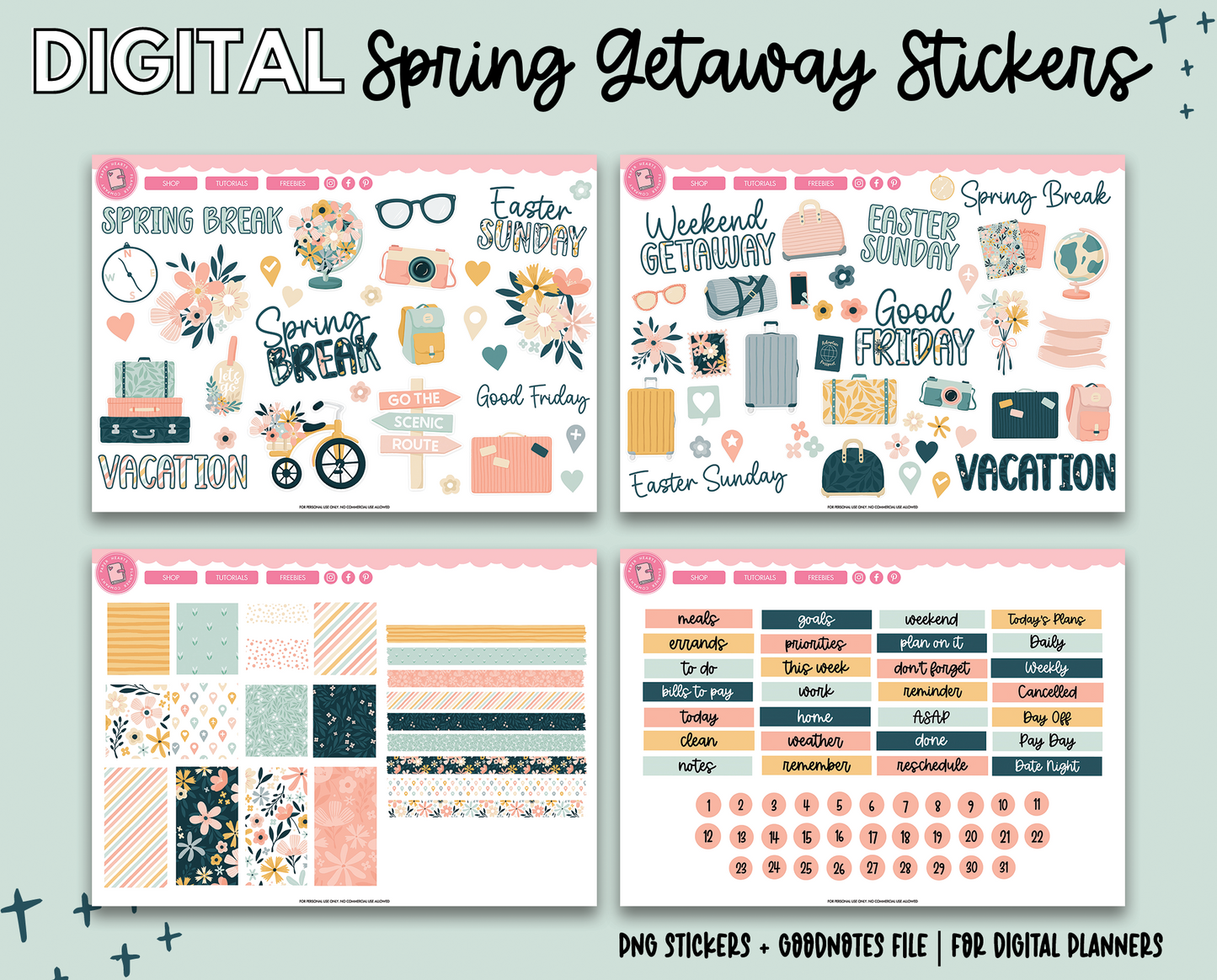 Spring Break Stickers