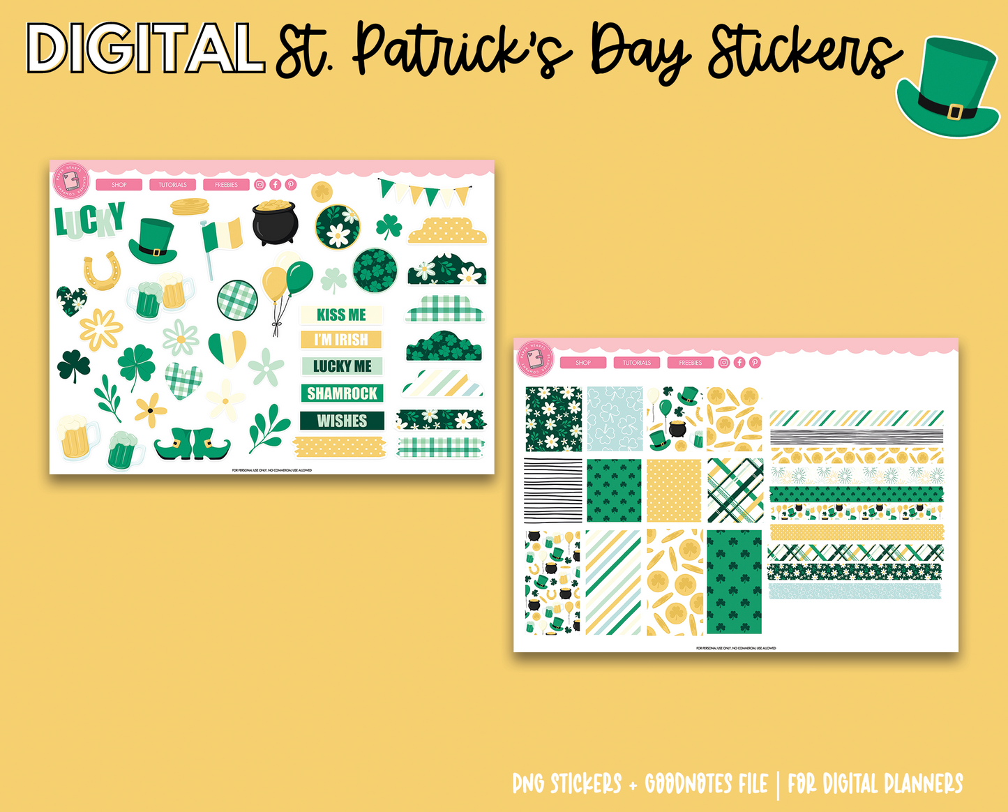 St. Patrick's Day Mini Digital Sticker Set
