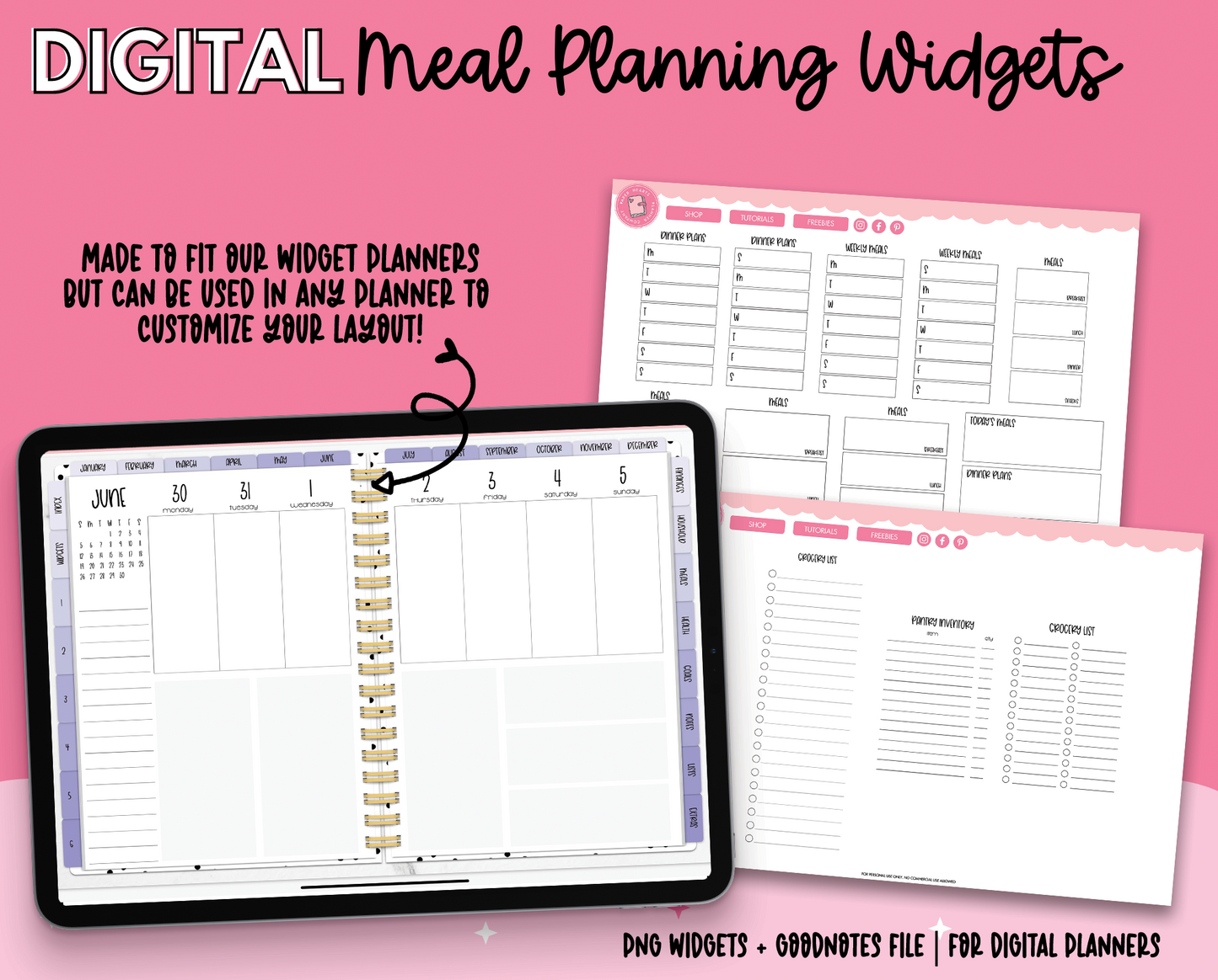 Meal Planning Widgets – Paper Hearts Planner Co.