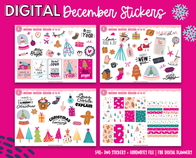 December Digital Planner Stickers