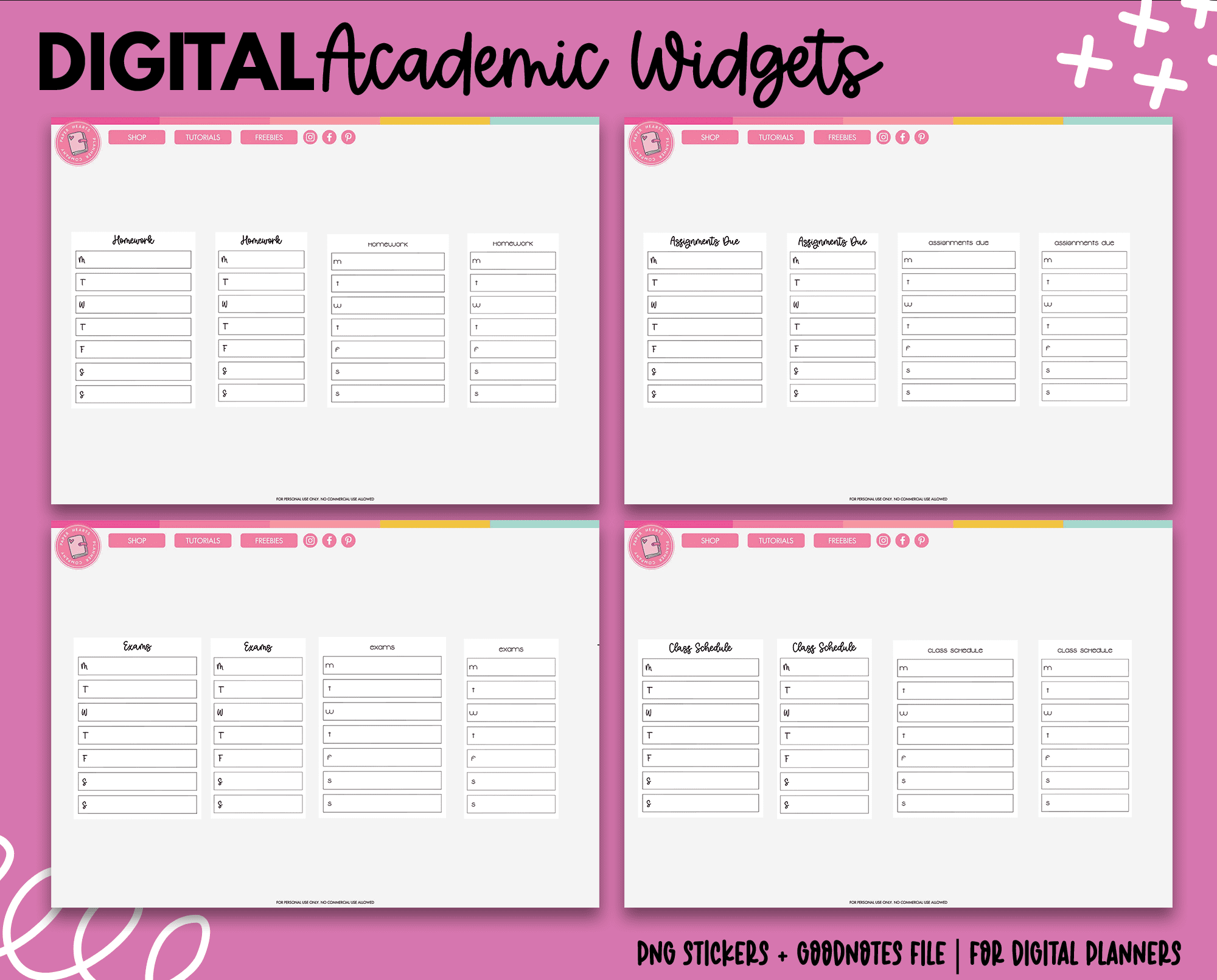 Humanities Widget Academic Widgets – Paper Hearts Planner Co.