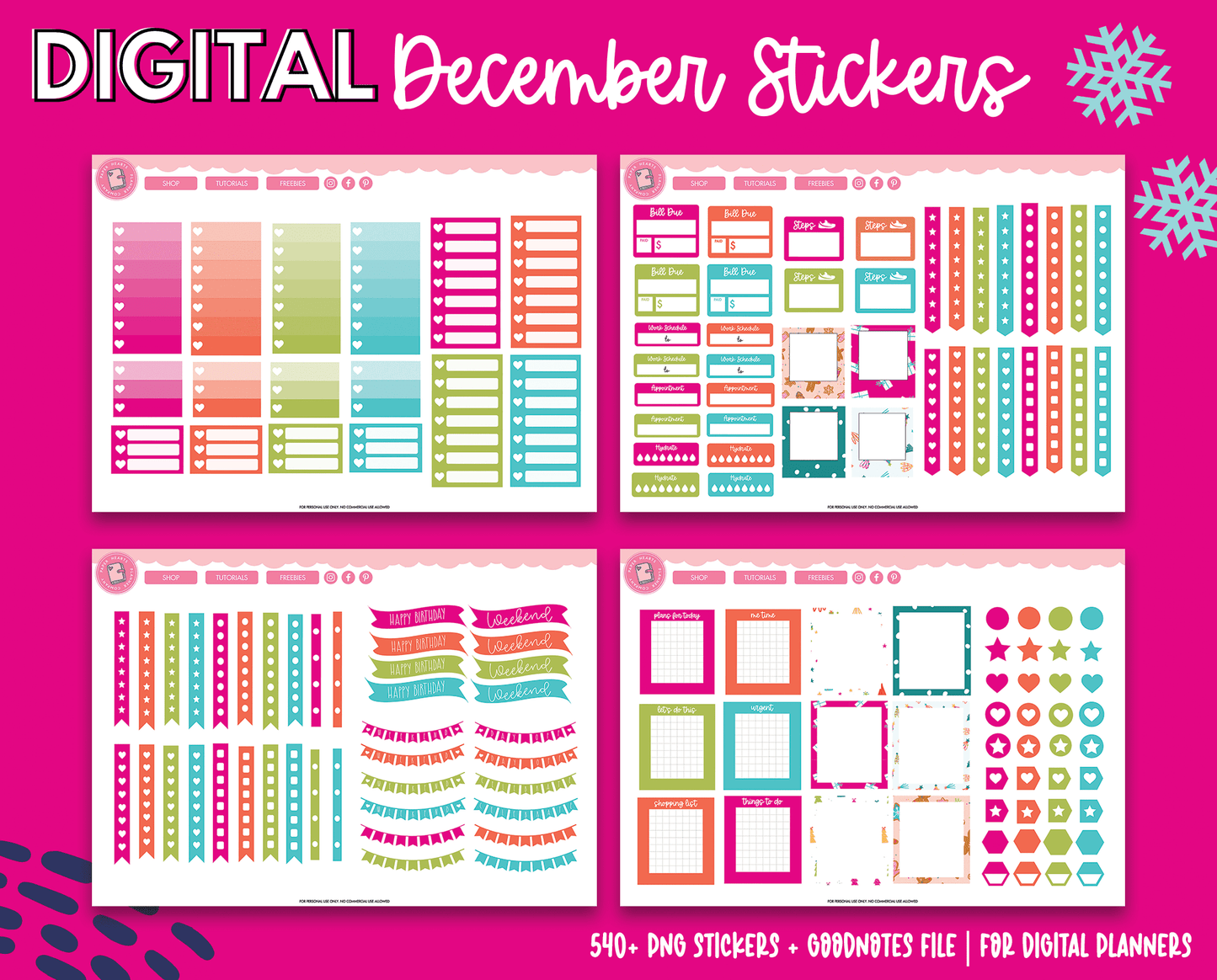 Winter Digital Stickers – Paper Hearts Planner Co.
