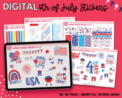 4th of July Digital Stickers