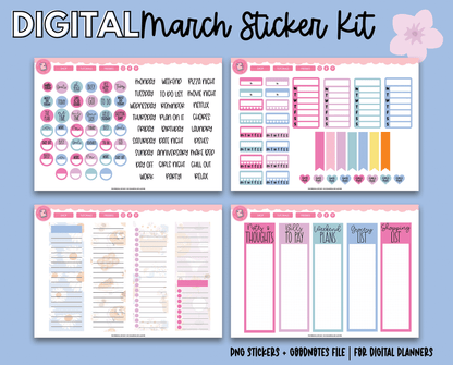 March Monthly Kit Digital Stickers