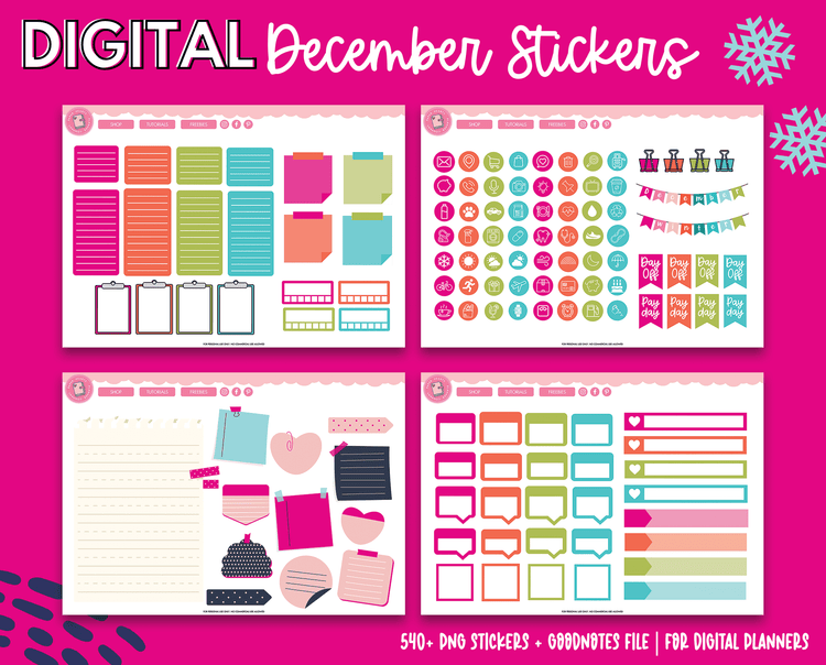 December Digital Planner Stickers
