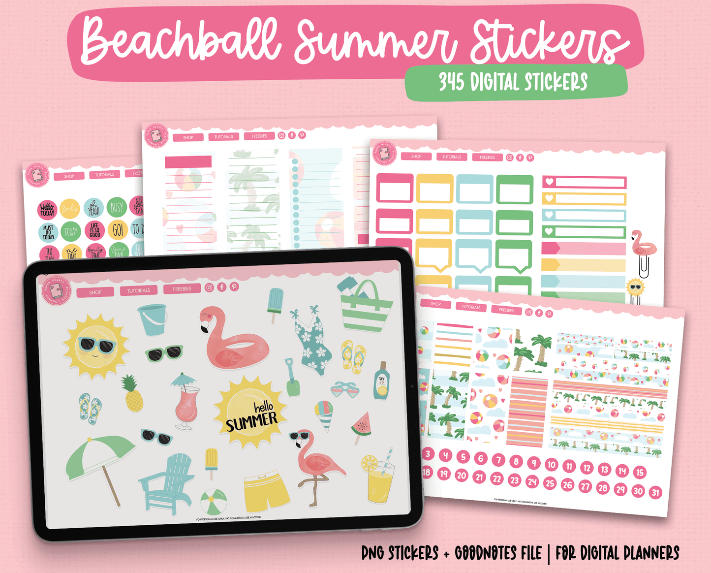 Beachball Summer Digital Stickers