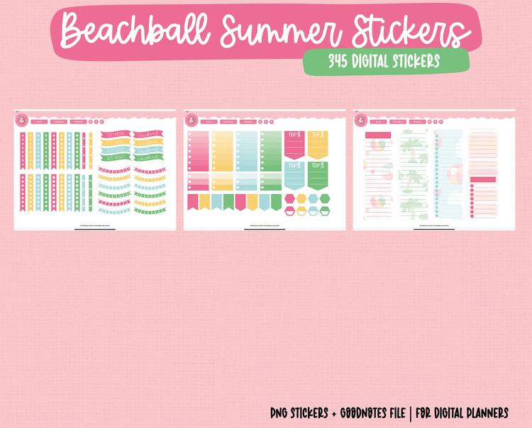 Beachball Summer Digital Stickers