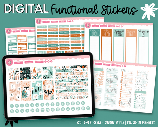 Blooming Blues Functional Stickers