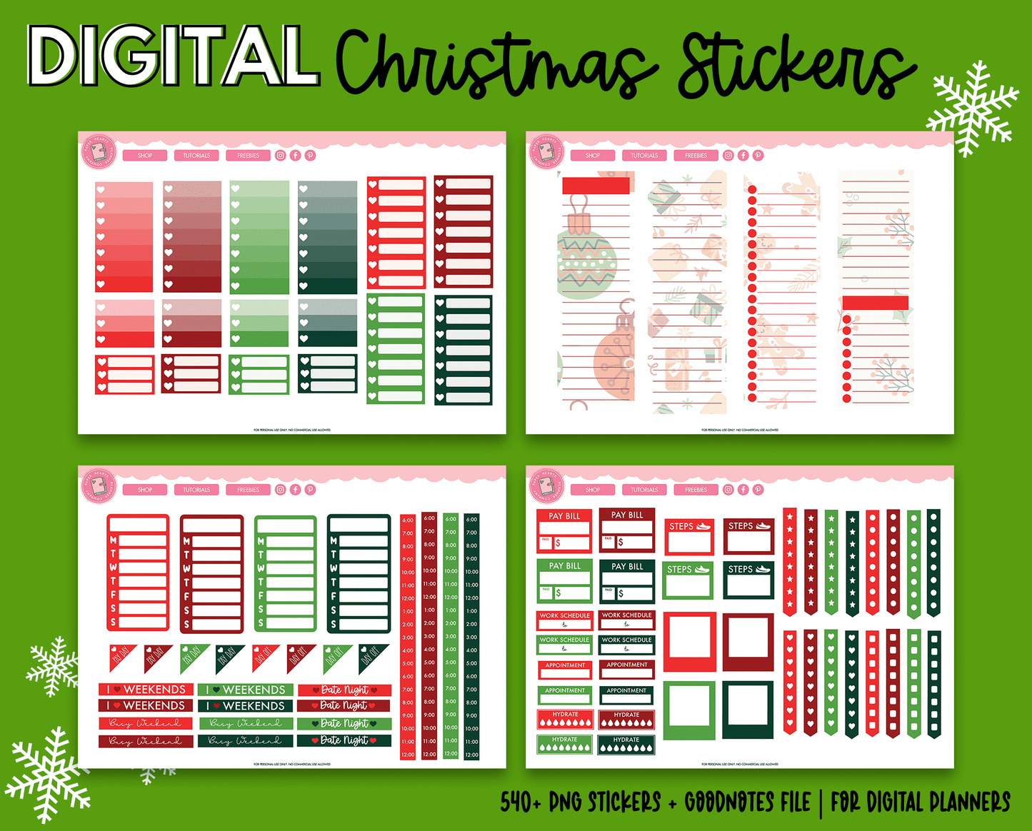 Classic Christmas Digital Stickers