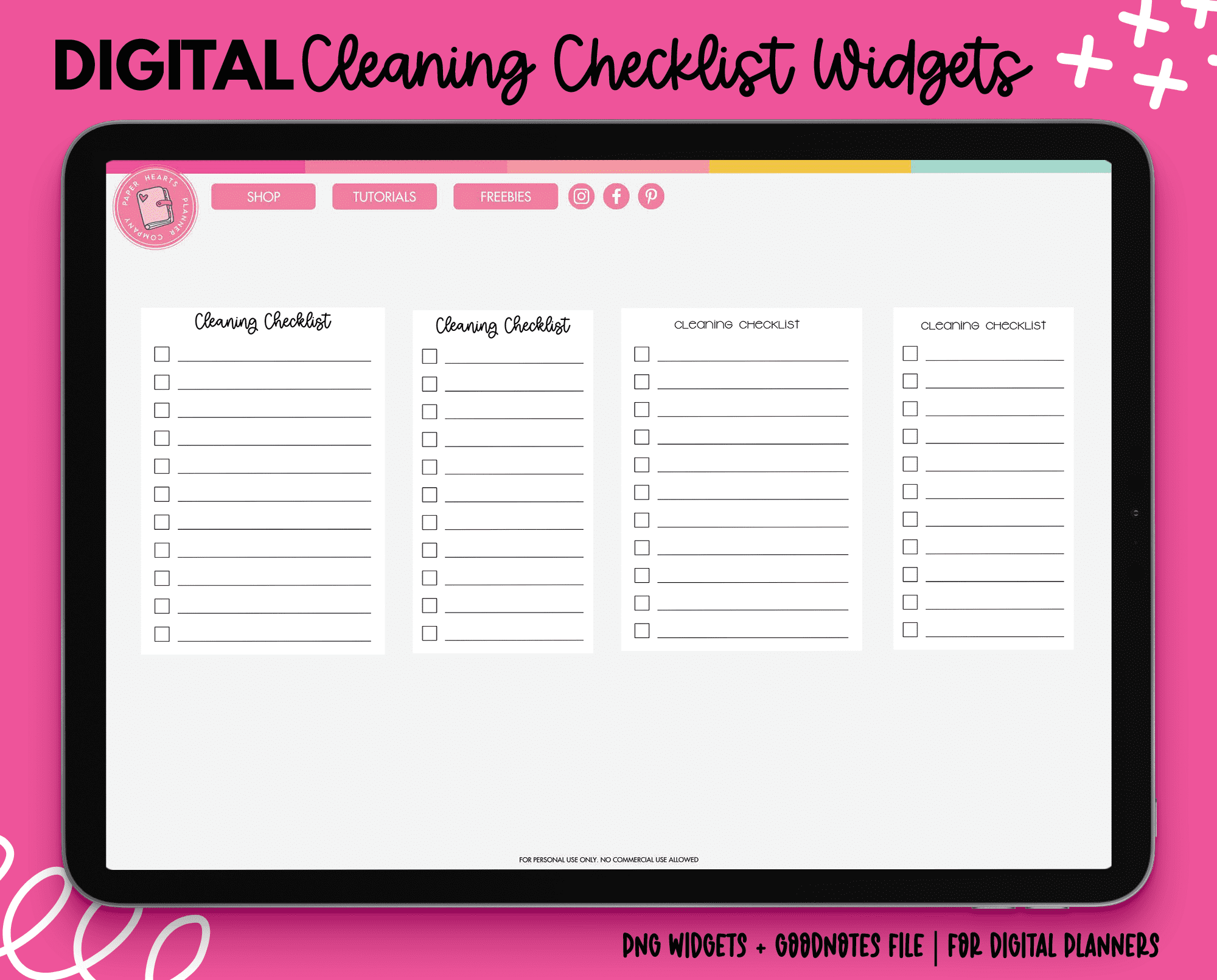 Check List Widget Cleaning Checklist Widgets – Paper Hearts Planner Co.
