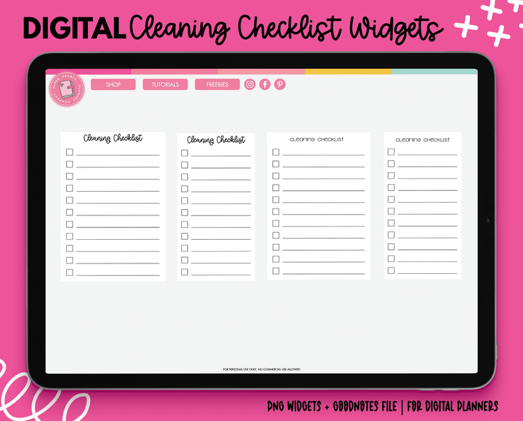 Cleaning Checklist Widgets