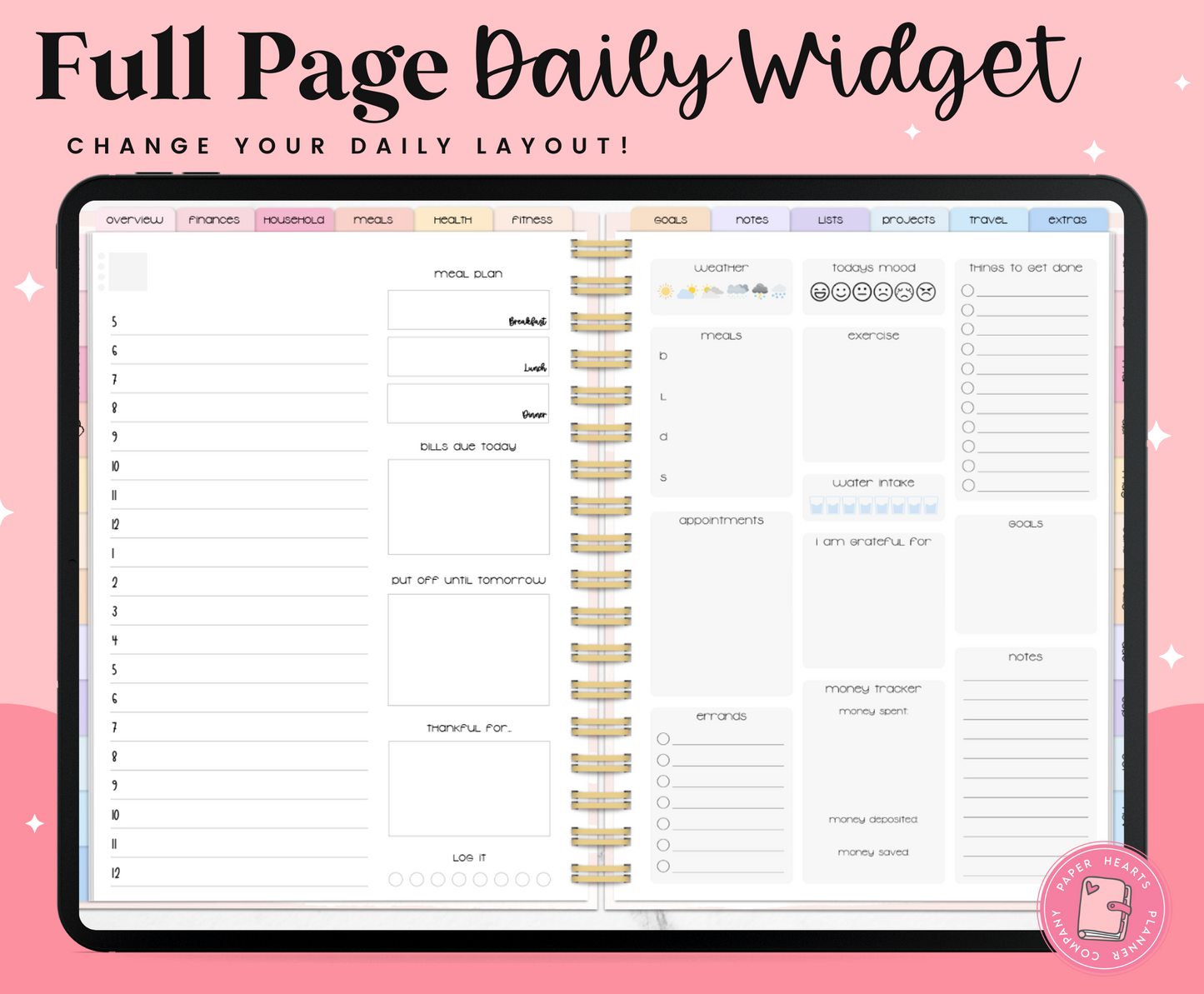 Daily Dashboard Full Page Widget