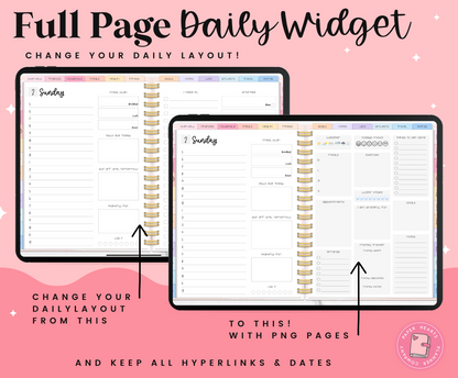 Daily Dashboard Full Page Widget – Paper Hearts Planner Co.