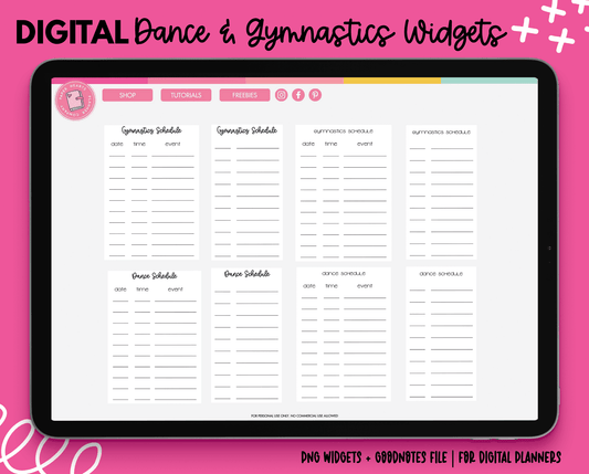 Dance & Gymnastics Schedule Widgets