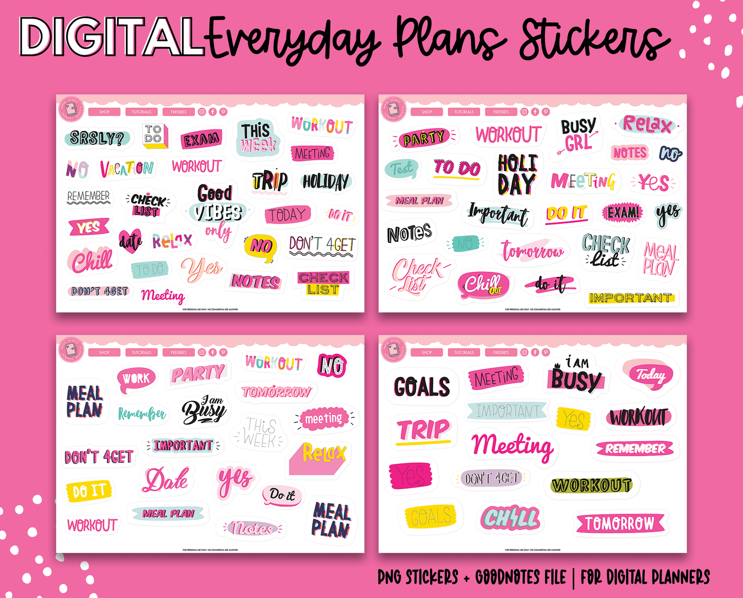 Everyday Plans Digital Stickers