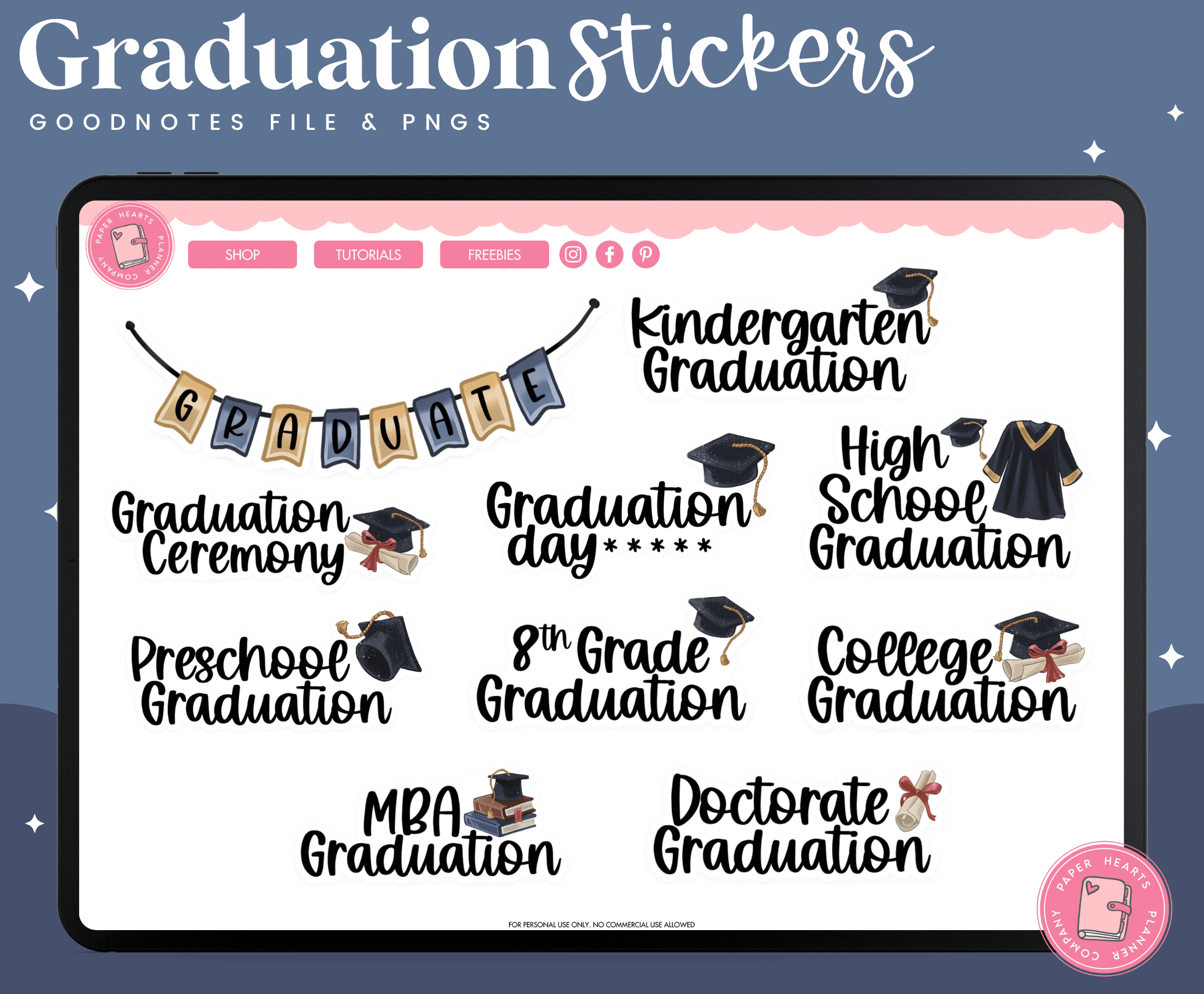 Graduation Stickers – Paper Hearts Planner Co.