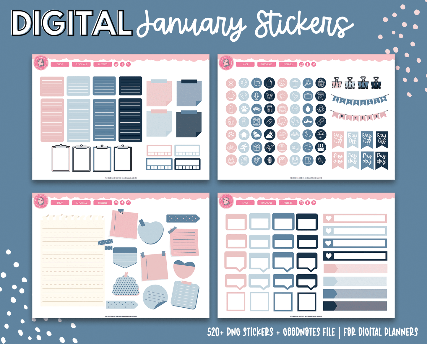 January Planner Stickers