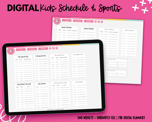 Kids Schedule, Sports & Appointment Widgets