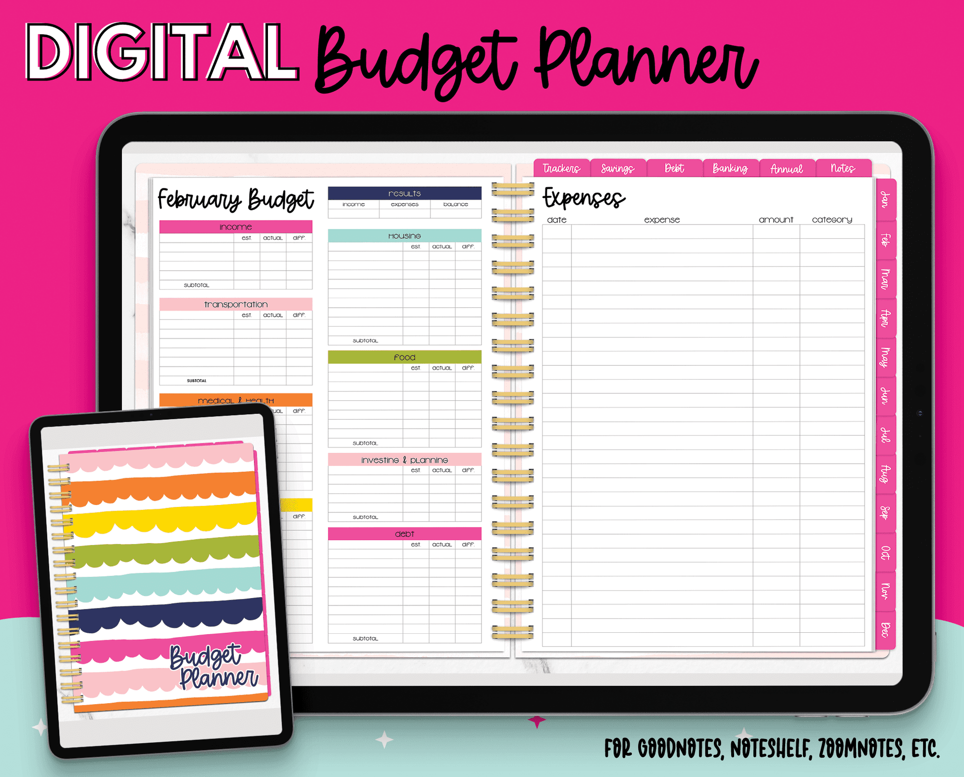 Digital Budget Planner – Paper Hearts Planner Co.