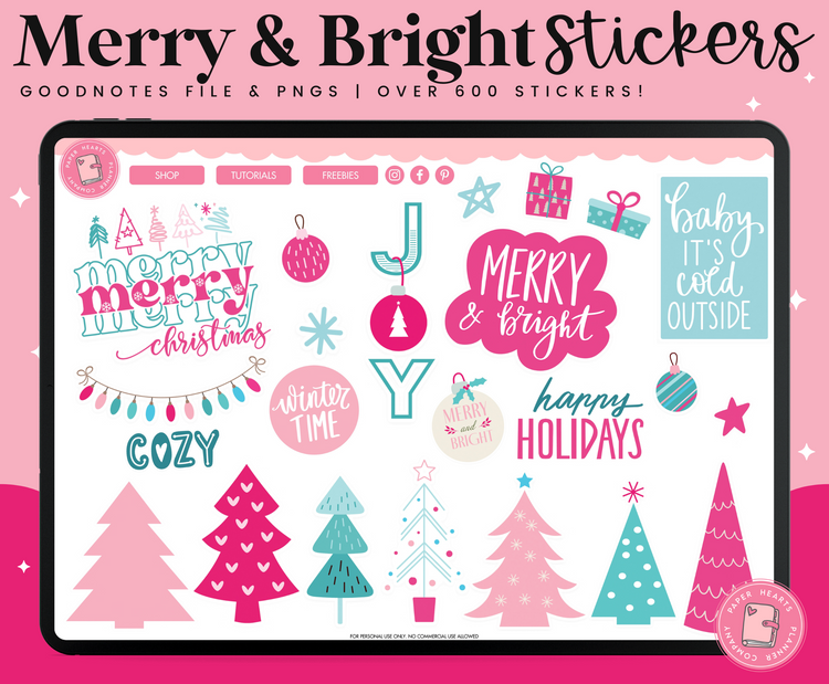 Merry & Bright Christmas Stickers