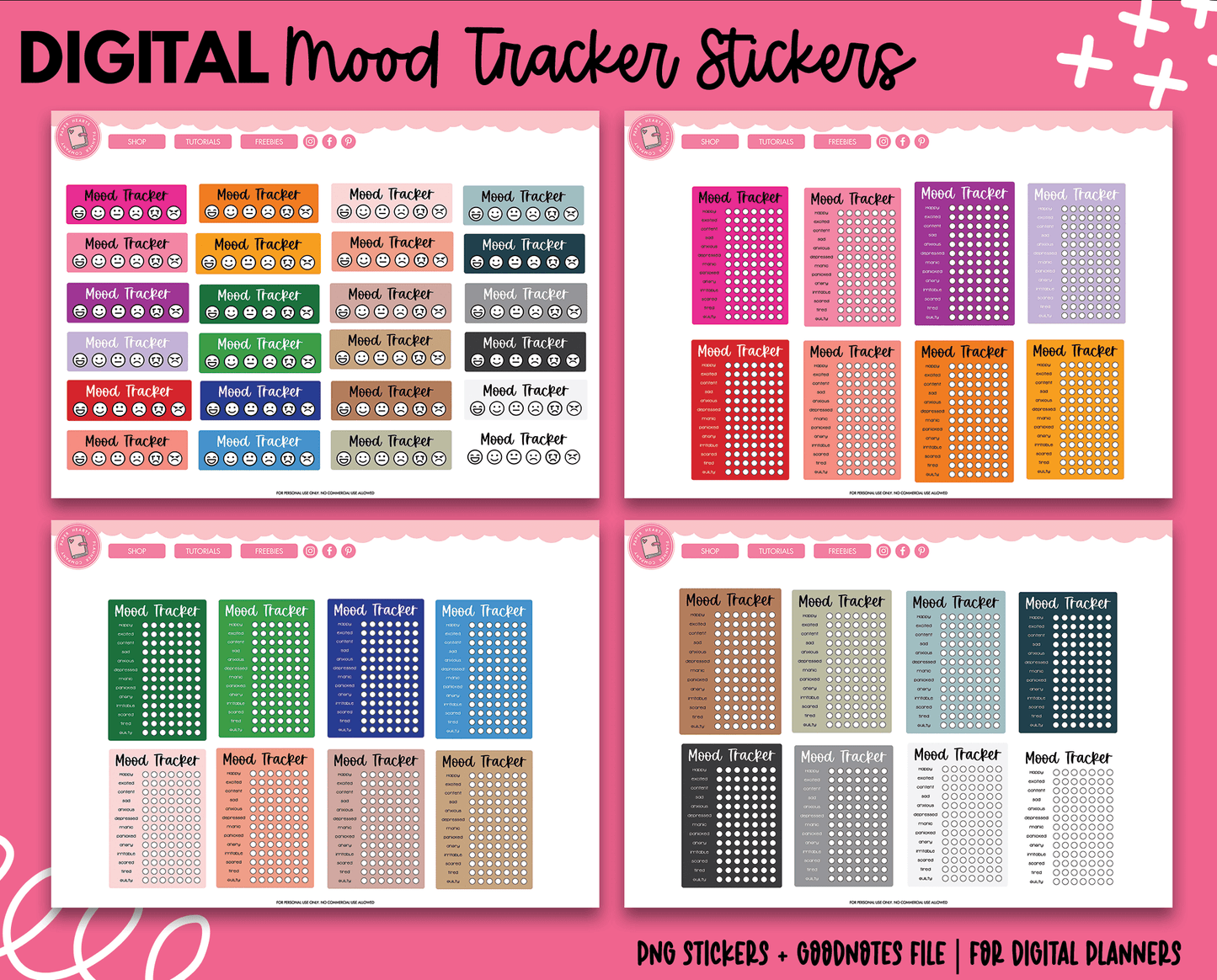 Journal Sticker Kit With Mood Tracker, Journal Sticker, Mood Tracker,  Sticker PNG and Vector with Transparent Background for Free Download