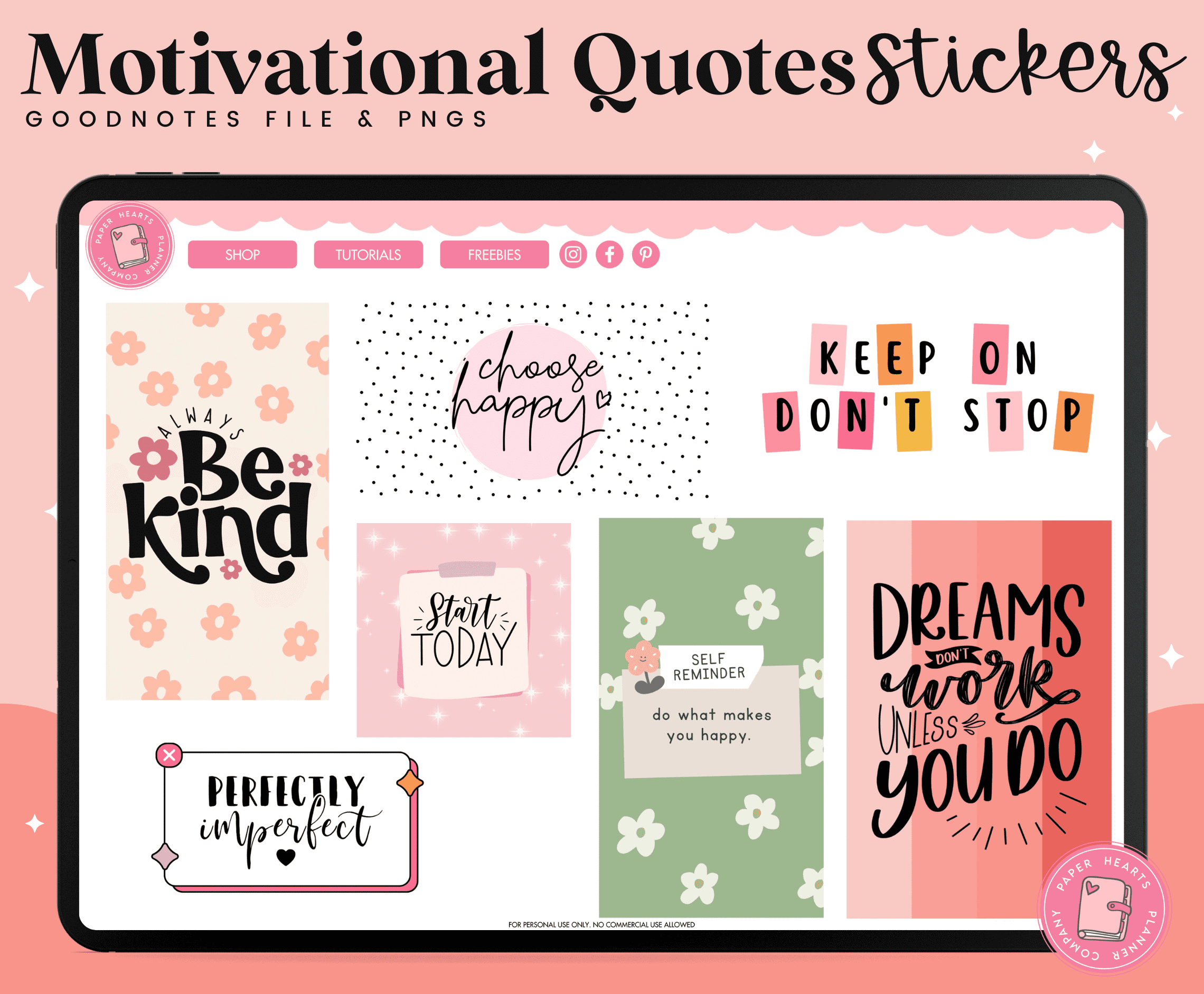 Motivational Quotes Stickers – Paper Hearts Planner Co.