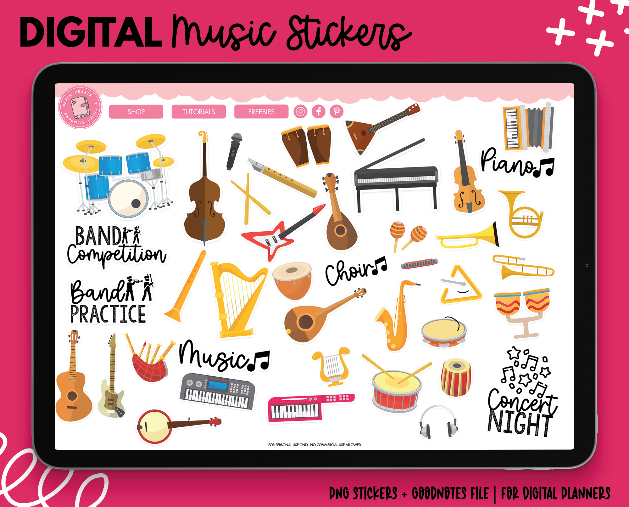 Musi Stickers Music Stickers – Paper Hearts Planner Co.