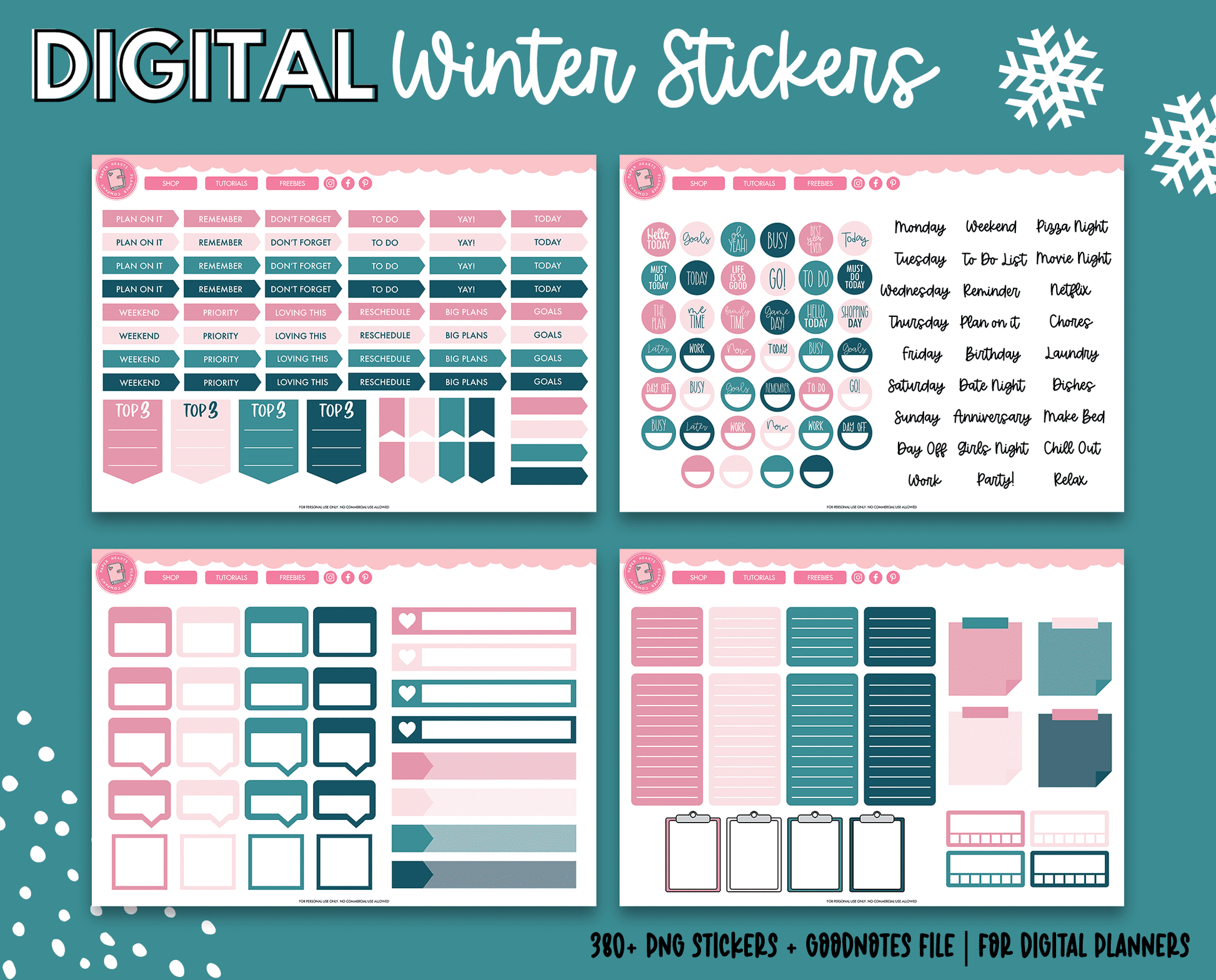 Holiday Digital Stickers, Precropped Digital Planner Stickers, Goodnotes  Stickers, 89 PNG Bonus Files, Pngs, Planner Stickers, Stickers 