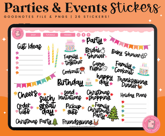 Parties & Events Stickers