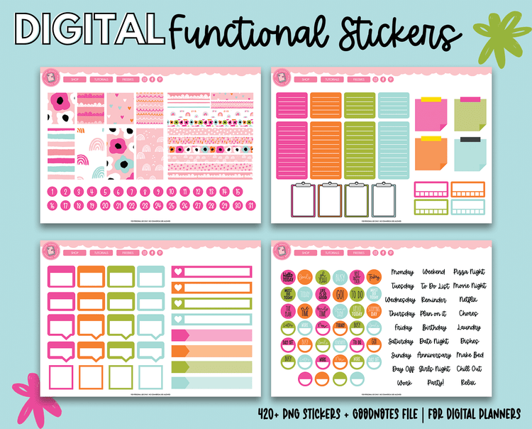 Pink Blooms Functional Stickers