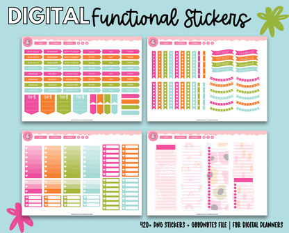 Pink Blooms Functional Stickers