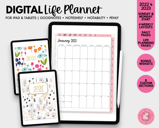 2023 Pink Portrait Life Planner