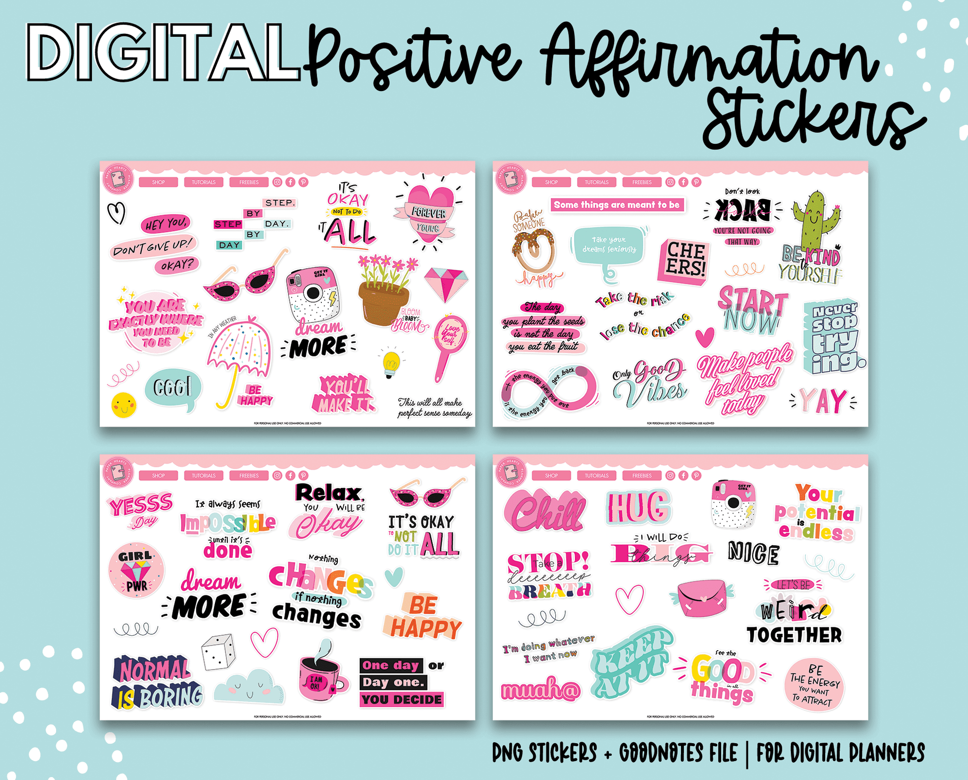 Positive Affirmations Digital Stickers