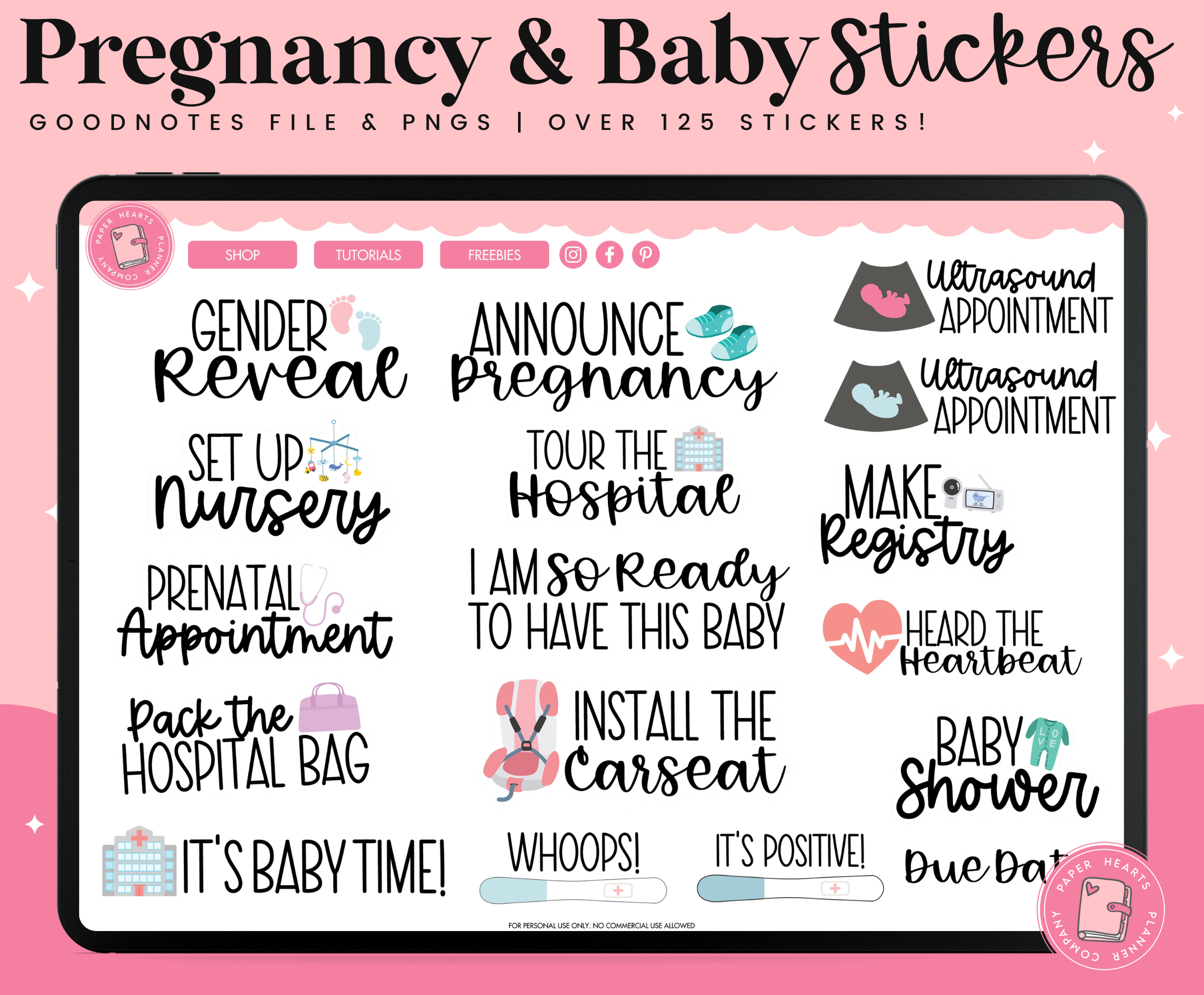 Pregnancy & Baby Stickers – Paper Hearts Planner Co.