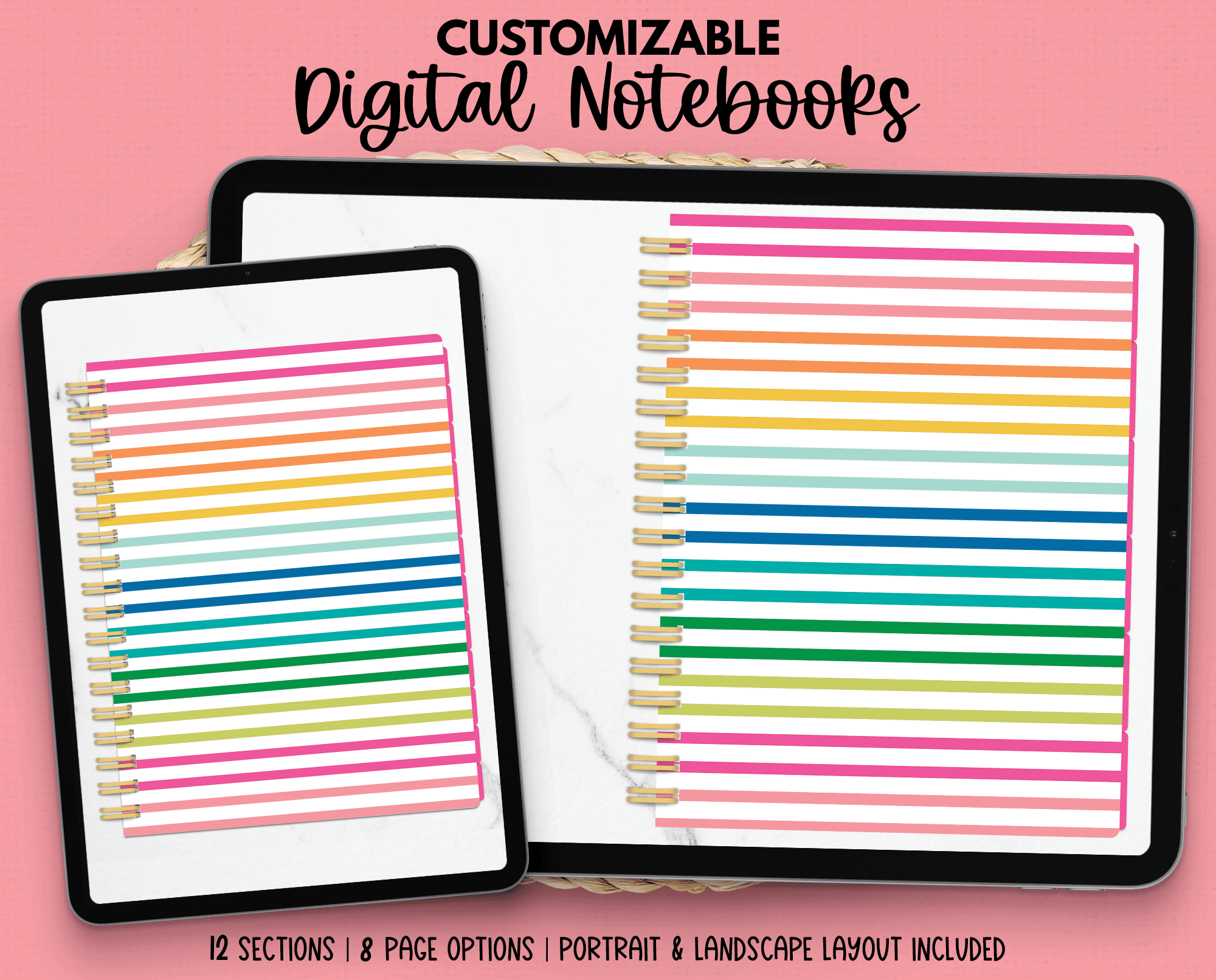 Rainbow Stripes Notebook – Paper Hearts Planner Co.