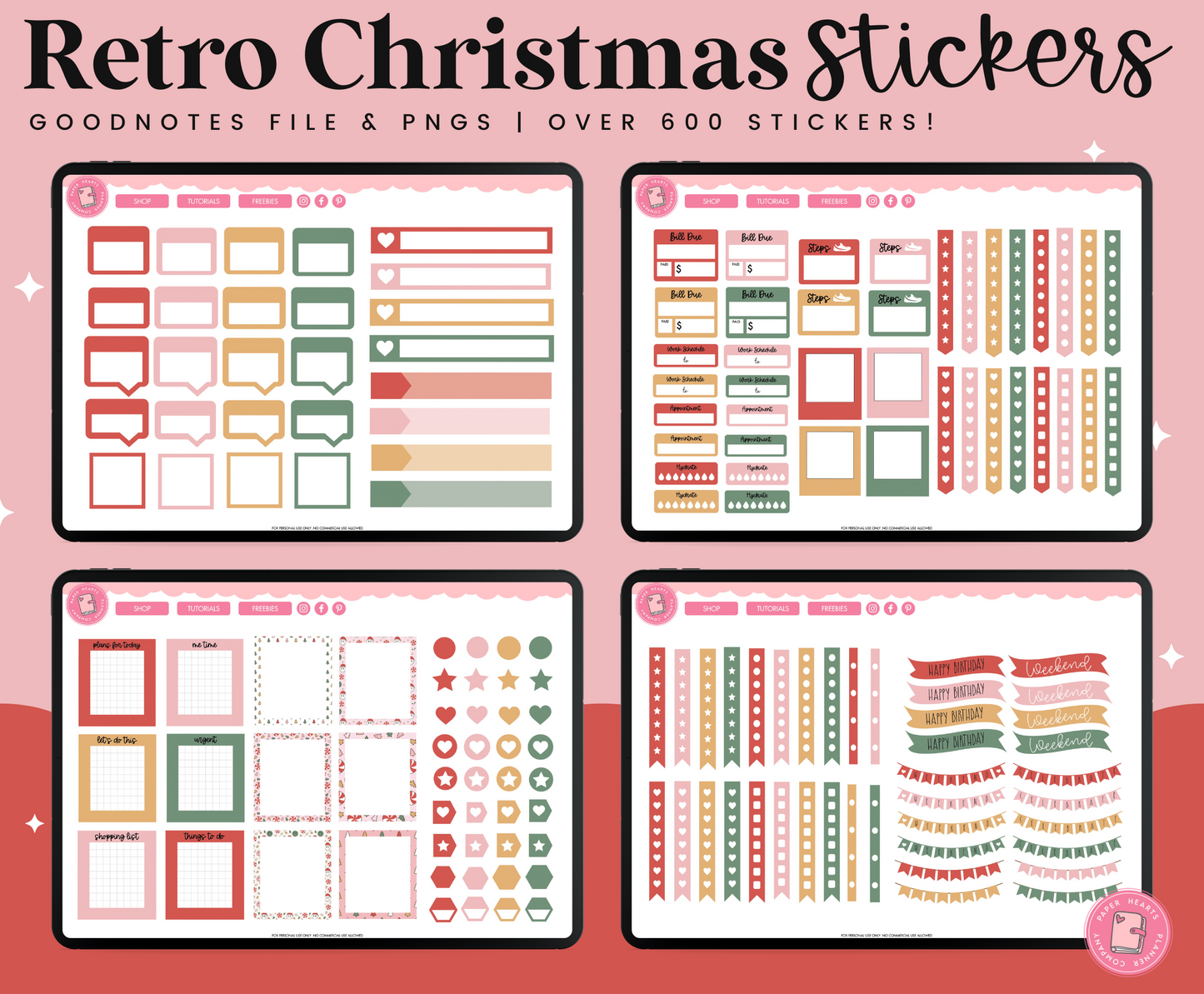 Retro Christmas Stickers