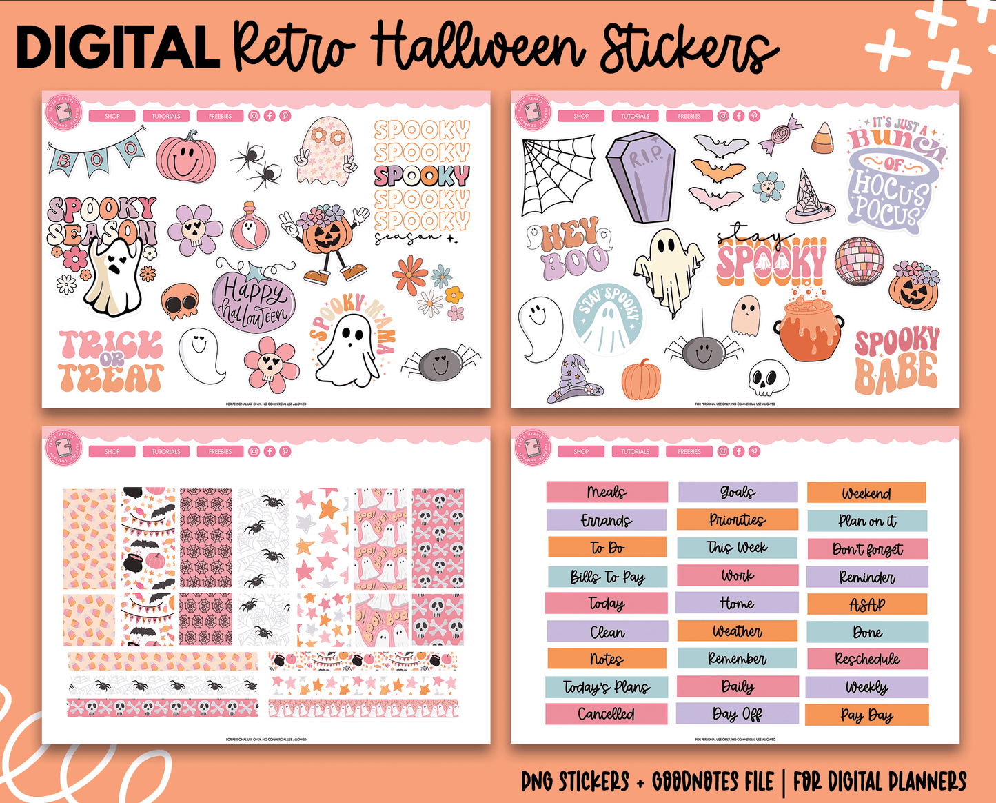 Retro Halloween Stickers