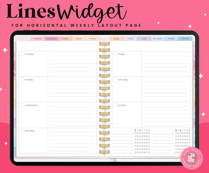 Transparent Lines Horizontal Week 4 Widget Layout